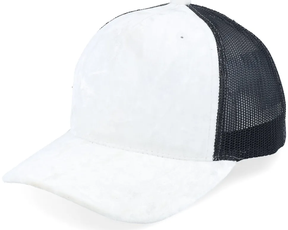 Kids Youth White/Black Velvet A-Frame Trucker - Equip