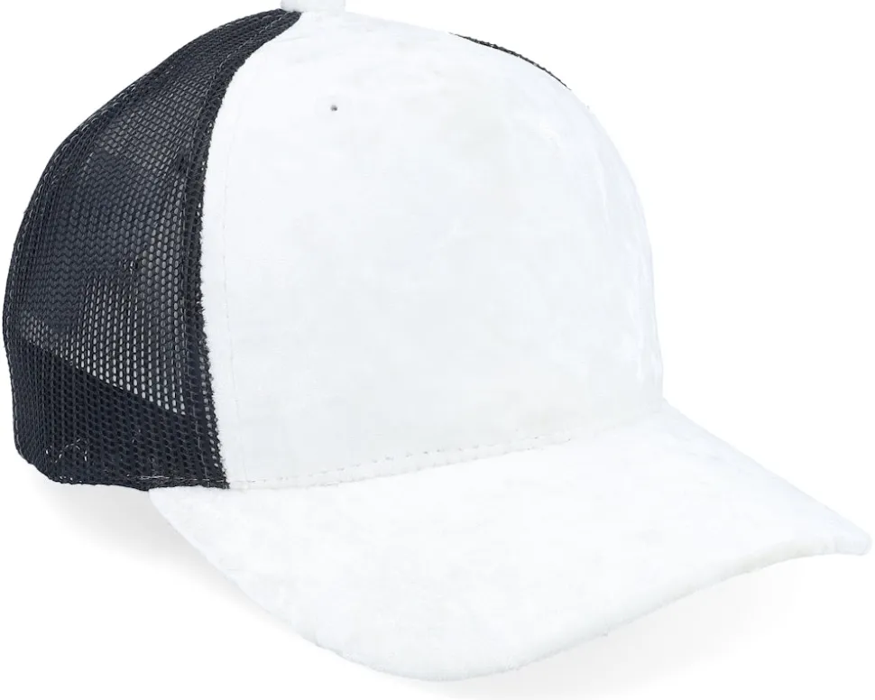 Kids Youth White/Black Velvet A-Frame Trucker - Equip