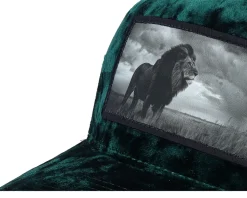 King Of Lion Big Patch Velvet Green/Ivory Trucker - Calza Pennello