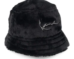 Kk Signature Fluffy Hat Black Bucket - Karl Kani
