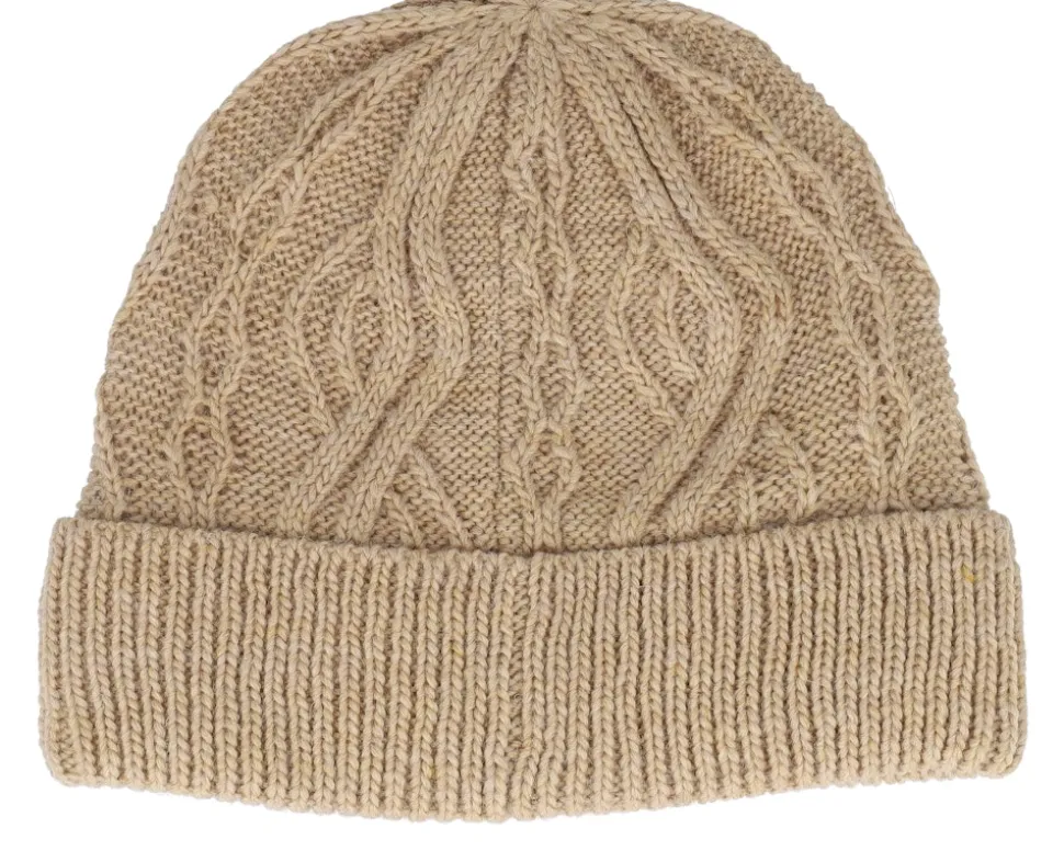 Knitted Beanie Beige Cuff - Seeberger