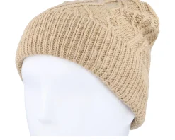 Knitted Beanie Beige Cuff - Seeberger