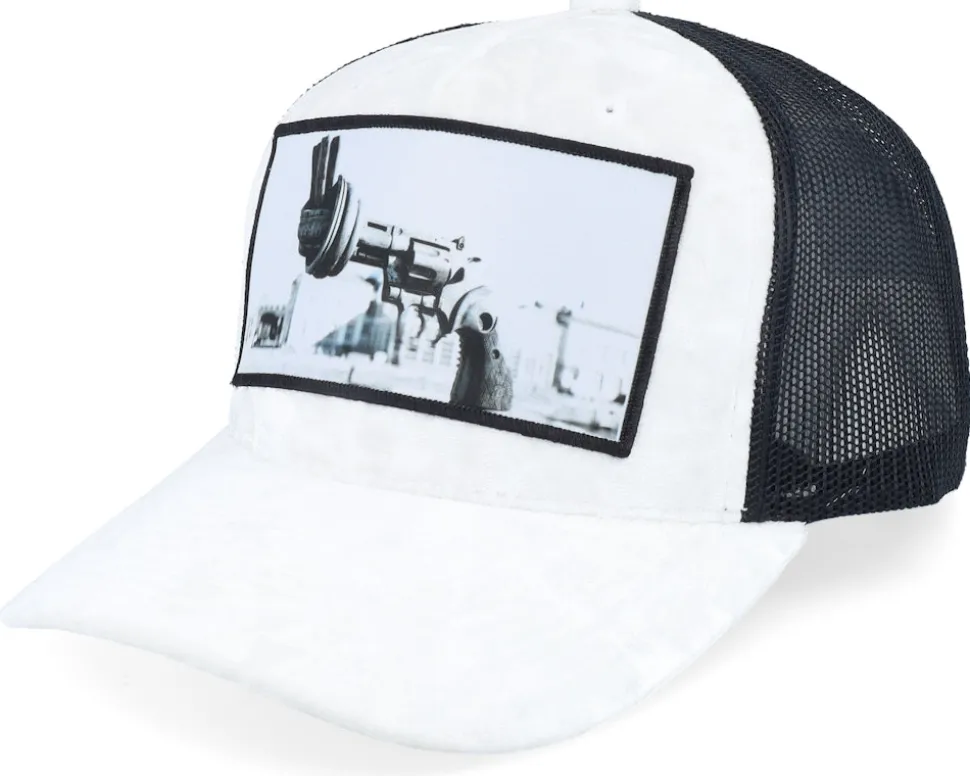 Knotted Gun Velvet White/Black A-frame Trucker - Calza Pennello