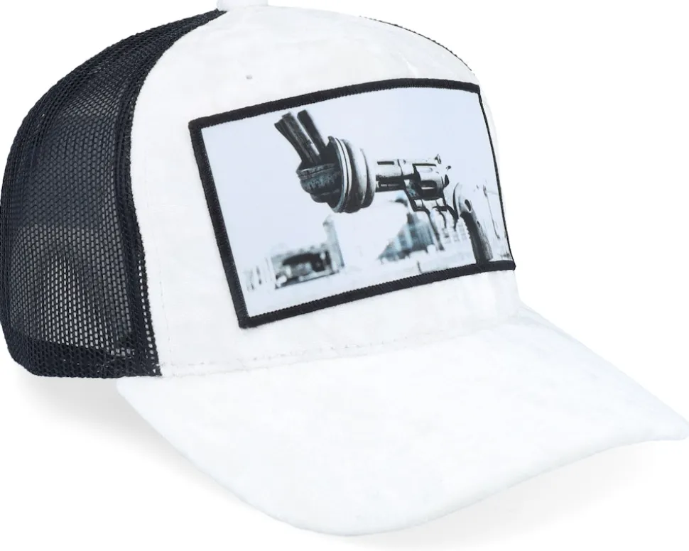 Knotted Gun Velvet White/Black A-frame Trucker - Calza Pennello