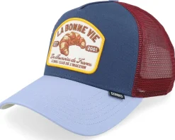 La Bonne Vie #2 Navy/Blue/Wine A-Frame Trucker - Djinns