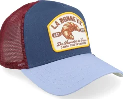 La Bonne Vie #2 Navy/Blue/Wine A-Frame Trucker - Djinns