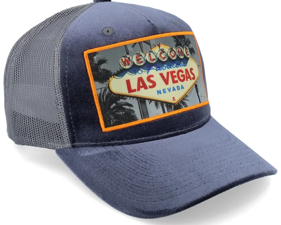 Las Vegas Sign Velvet Grey/Grey A-frame Trucker - Calza Pennello