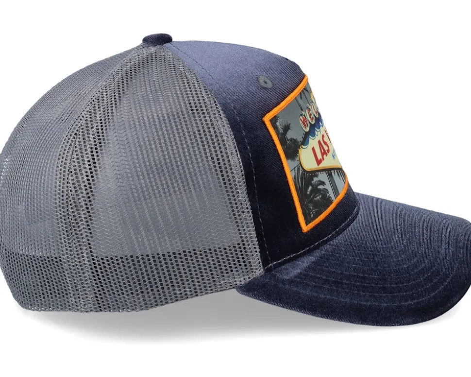 Las Vegas Sign Velvet Grey/Grey A-frame Trucker - Calza Pennello