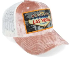 Las Vegas Sign Velvet Peach/Ivory A-frame Trucker - Calza Pennello