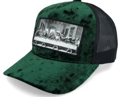 Last Supper Green/Black Velvet Trucker - Public Domain