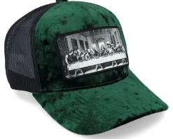 Last Supper Green/Black Velvet Trucker - Public Domain