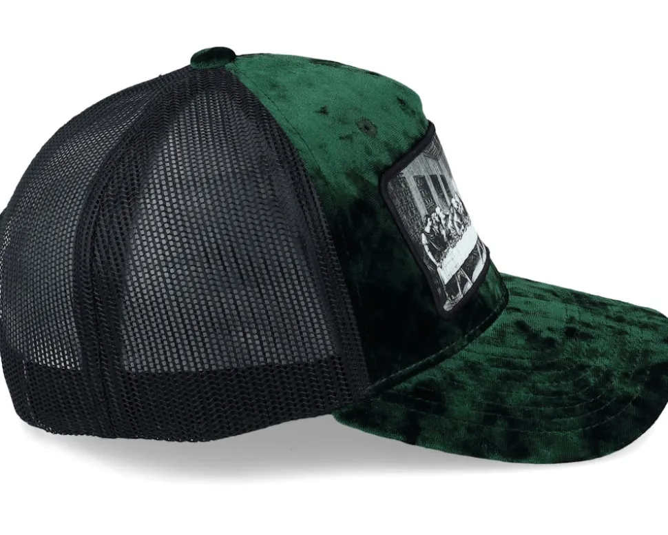 Last Supper Green/Black Velvet Trucker - Public Domain