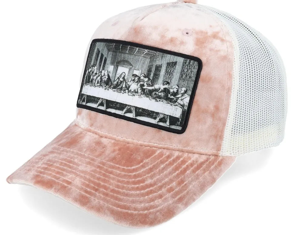 Last Supper Peach/Ivory Velvet Trucker - Public Domain
