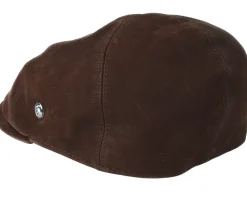 Leather Sixpence Brown Flat Cap - City Sport