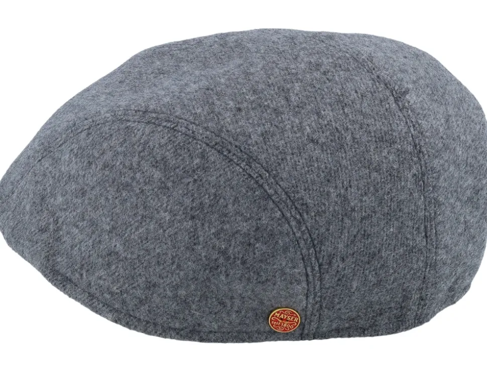 Lennart Pure Wool Blend Grey Flat Cap - Mayser
