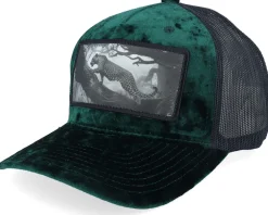 Leopard Big Patch Velvet Green/Black Trucker - Calza Pennello