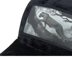 Leopard Big Patch Velvet Black Trucker - Calza Pennello