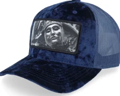 Leper King Baldwin Iv Velvet Navy A-Frame Trucker - Calza Pennello