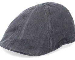 Level Co/Pe Black Flat Cap - Stetson