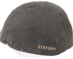 Level Co/Pe Brown Flat Cap - Stetson