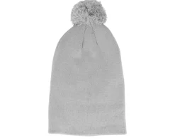 Light Grey Pom Blank Beanie - Beechfield