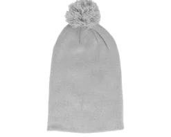Light Grey Pom Blank Beanie - Beechfield