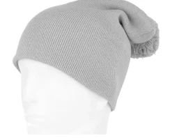 Light Grey Pom Blank Beanie - Beechfield