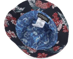 Linen Flowers Navy Bucket - Stetson