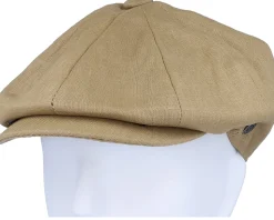 Linen Newsboy Cap Camel Flat Cap - Jaxon & James