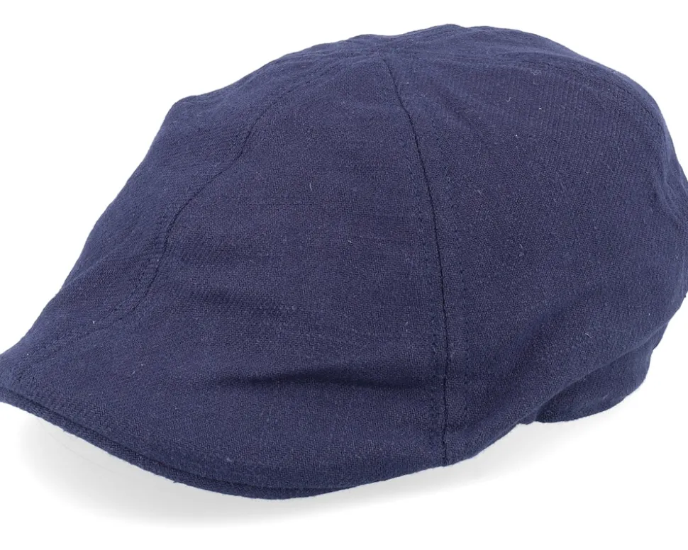 Linen-Cotton Blend Fabric Flat Cap - Seeberger