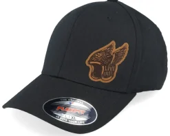 Live Fast Helmet Brown Patch Black Flexfit - Born To Ride