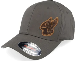 Live Fast Helmet Brown Patch Dark Grey Flexfit - Born To Ride