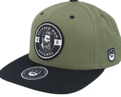 Logo 25 Olive/Black Snapback - Bearded Man