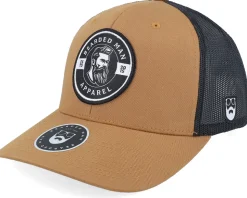 Logo 25 Retro 2 Tone Caramel/Black Trucker - Bearded Man