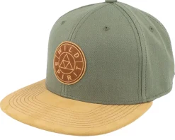 Logo Basic Mountain Suede Olive Snapback - Wild Spirit