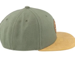 Logo Basic Mountain Suede Olive Snapback - Wild Spirit
