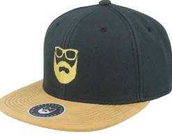 Logo Black Suede Snapback - Bearded Man