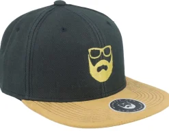 Logo Black Suede Snapback - Bearded Man