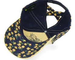 Logo Cap Ponytail Black/Yellow Adjustable - John Deere