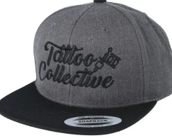 Logo Charcoal/ Black Snapback - Tattoo Collective