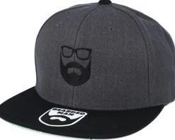 Logo Charcoal/Black Snapback - Bearded Man