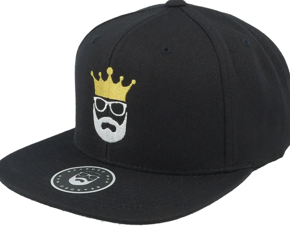 Logo Crown Black Snapback - Bearded Man