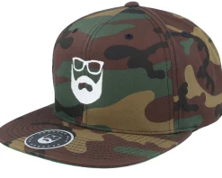 Logo Green Camo Snapback - Bearded Man