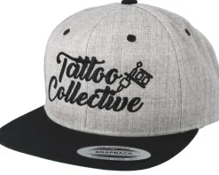 Logo Heather Grey/Black Snapback - Tattoo Collective