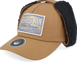 Logo Khaki/Navy Golfer Caramel/Black Earflap - Bearded Man