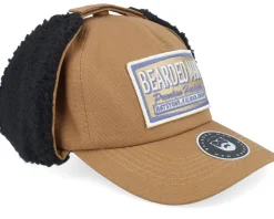 Logo Khaki/Navy Golfer Caramel/Black Earflap - Bearded Man