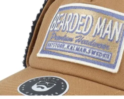 Logo Khaki/Navy Golfer Caramel/Black Earflap - Bearded Man