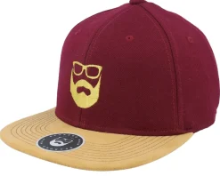 Logo Maroon/Suede Snapback - Bearded Man
