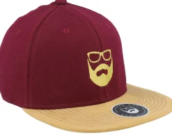 Logo Maroon/Suede Snapback - Bearded Man