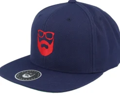 Logo Navy/Red Snapback - Bearded Man